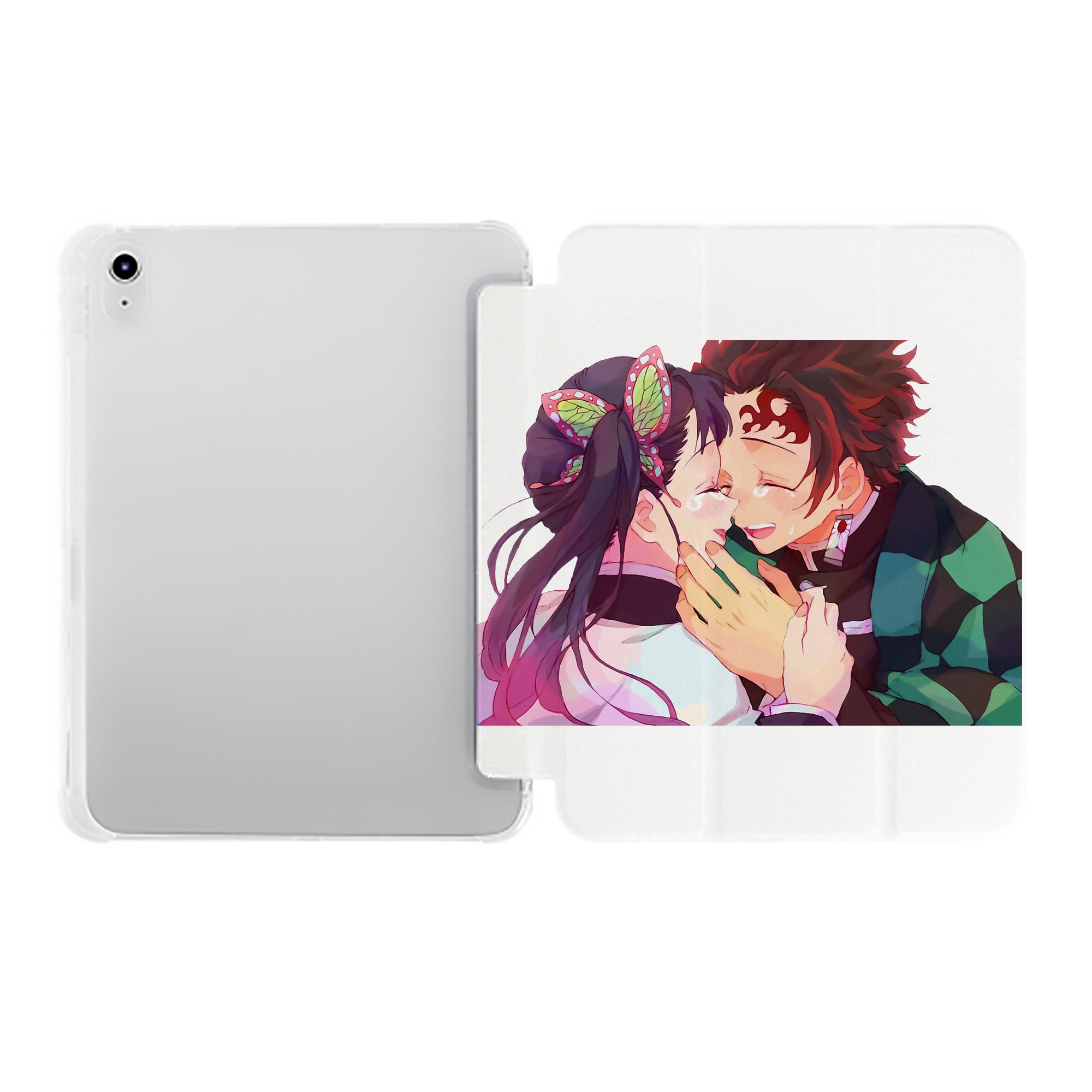 （画像用） 鬼滅の刃 竈門 炭治郎／かまど たんじろう Kamado Tanjirou IPad ケース ペン収納付き 三つ折りスタンド PUレザー×シリコン 対応機種9.5/10.5/10.9インチ